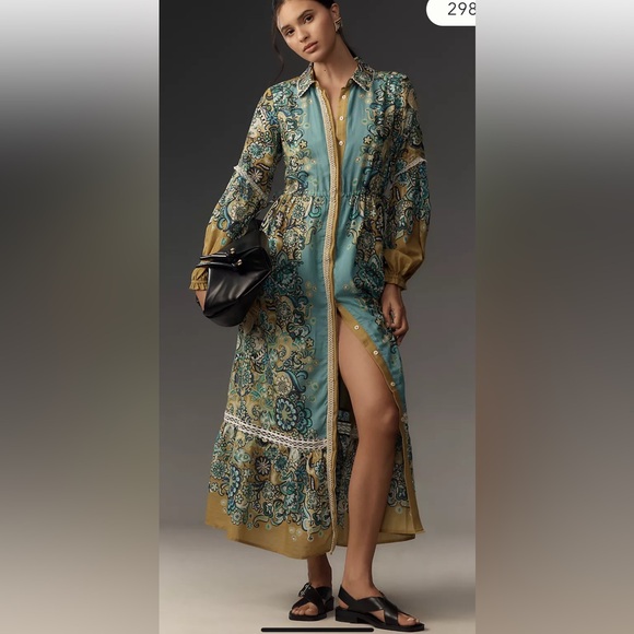 Anthropologie Long-Sleeve Printed Maxi Shirt Dress - threedaughtersproperties.com Anthropologie Long-Sleeve Printed Maxi Shirt Dress - threedaughtersproperties.com
